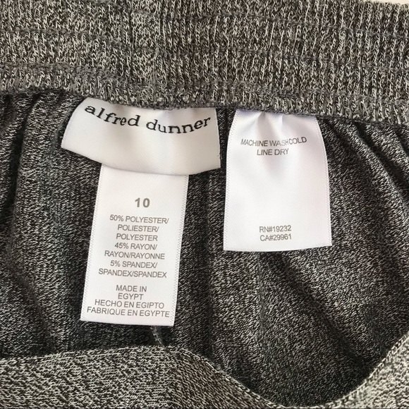 Alfred Dunner Flat Front Elastic Back Marled Knit Gray Pants Women Size 10 - Picture 7 of 9